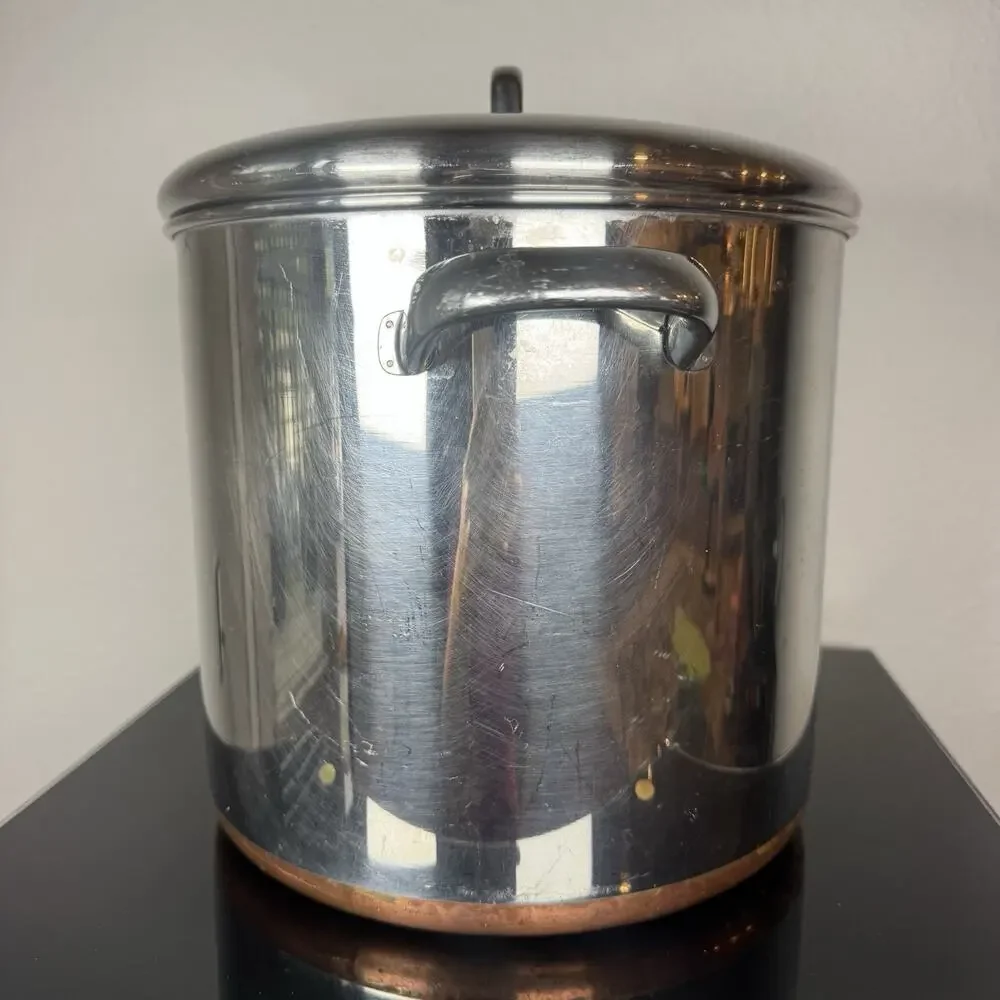 VTG Revere Ware 1801 Copper Bottom 12 Qt Quart StockPot w/ Lid Clinton Illinois